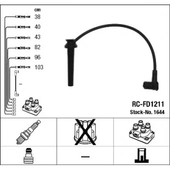 Kit de câbles d'allumage NGK OEM 1644