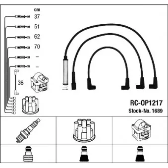Kit de câbles d'allumage NGK OEM 1282020