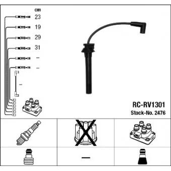 NGK 2476 - Kit de câbles d'allumage