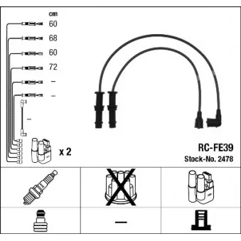 Kit de câbles d'allumage NGK OEM 22451AA450