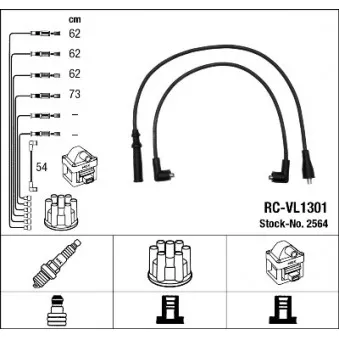 Kit de câbles d'allumage NGK OEM 2564
