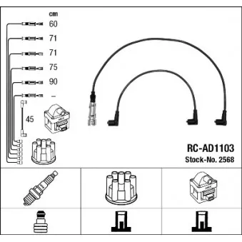 NGK 2568 - Kit de câbles d'allumage