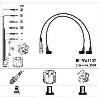 Kit de câbles d'allumage NGK OEM 321998031A