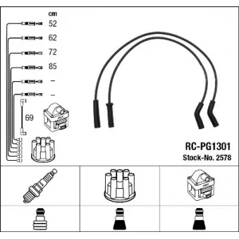 NGK 2578 - Kit de câbles d'allumage