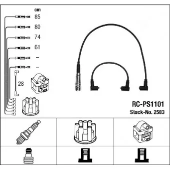 Kit de câbles d'allumage NGK OEM 2583