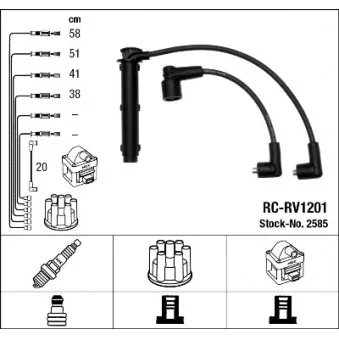 NGK 2585 - Kit de câbles d'allumage