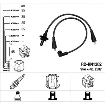 NGK 2587 - Kit de câbles d'allumage
