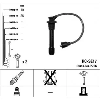NGK 2706 - Kit de câbles d'allumage