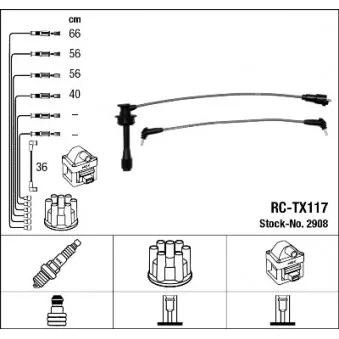 NGK 2908 - Kit de câbles d'allumage
