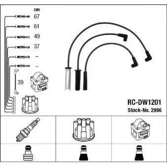 NGK 2996 - Kit de câbles d'allumage