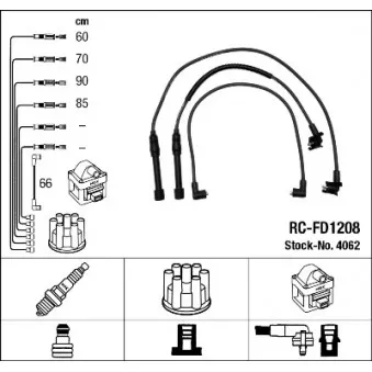 Kit de câbles d'allumage NGK 4062