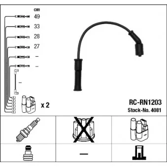 Kit de câbles d'allumage NGK 4081