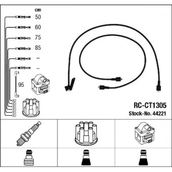NGK 44221 - Kit de câbles d'allumage