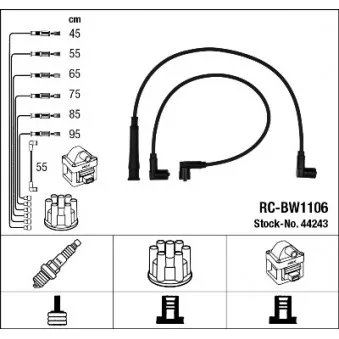 NGK 44243 - Kit de câbles d'allumage
