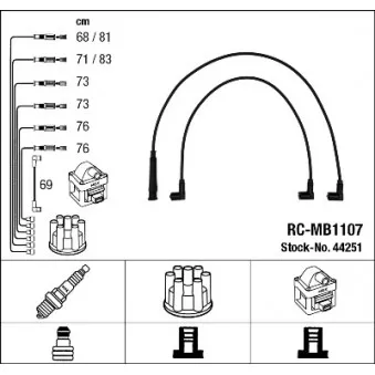 NGK 44251 - Kit de câbles d'allumage