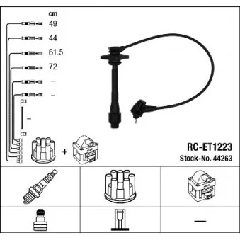 NGK 44263 - Kit de câbles d'allumage