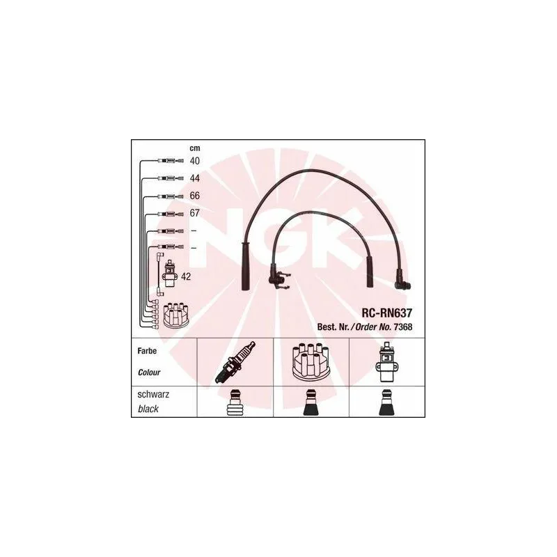 Kit de câbles d'allumage NGK 44284 - Visuel 1