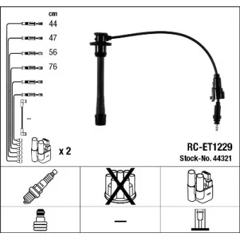 NGK 44321 - Kit de câbles d'allumage