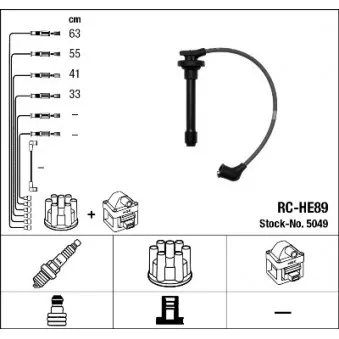 NGK 5049 - Kit de câbles d'allumage