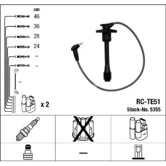 Kit de câbles d'allumage NGK OEM 49880