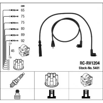 Kit de câbles d'allumage NGK 5401