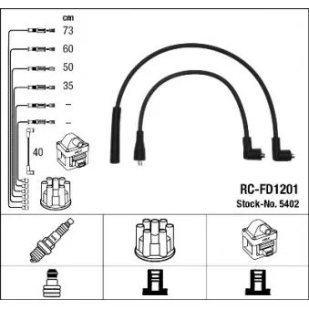 Kit de câbles d'allumage NGK 5402