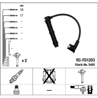 Kit de câbles d'allumage NGK 5405