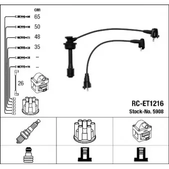 NGK 5908 - Kit de câbles d'allumage