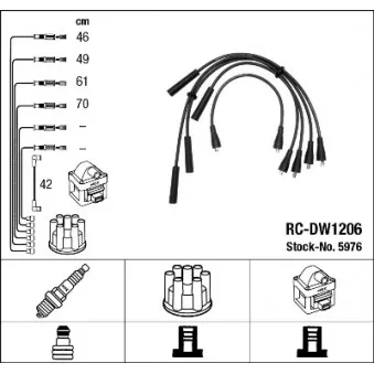 NGK 5976 - Kit de câbles d'allumage
