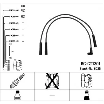 Kit de câbles d'allumage NGK 6025
