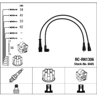 NGK 6045 - Kit de câbles d'allumage