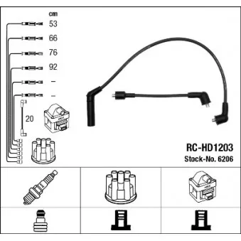 NGK 6206 - Kit de câbles d'allumage