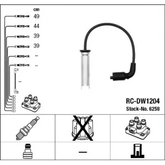 Kit de câbles d'allumage NGK 6258