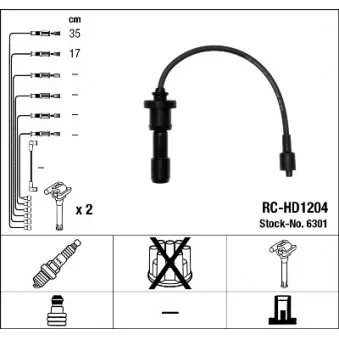 NGK 6301 - Kit de câbles d'allumage