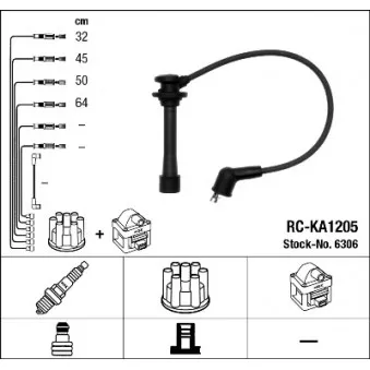 Kit de câbles d'allumage NGK 6306