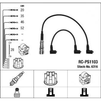 NGK 6316 - Kit de câbles d'allumage