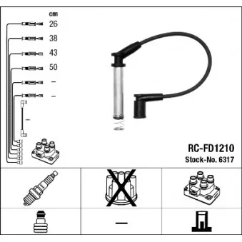 NGK 6317 - Kit de câbles d'allumage