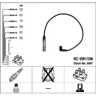 Kit de câbles d'allumage NGK OEM 6867