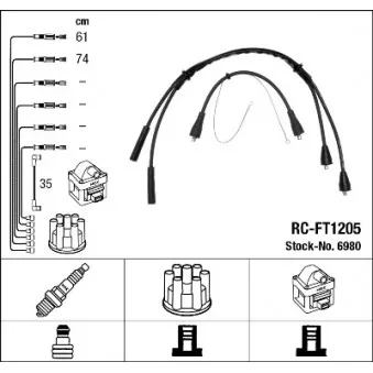 Kit de câbles d'allumage NGK 6980