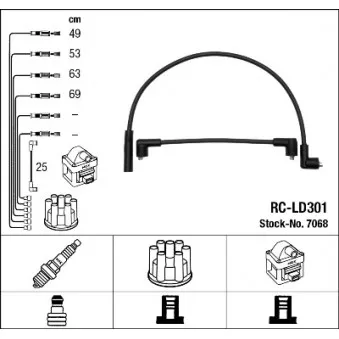 NGK 7068 - Kit de câbles d'allumage