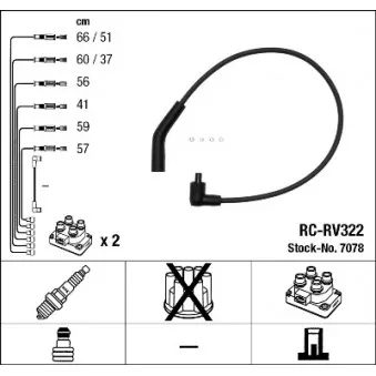 NGK 7078 - Kit de câbles d'allumage