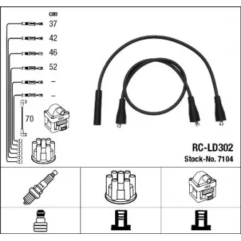 NGK 7104 - Kit de câbles d'allumage