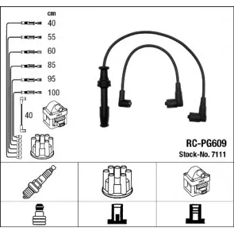 NGK 7111 - Kit de câbles d'allumage