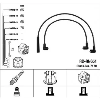 Kit de câbles d'allumage NGK OEM 7170