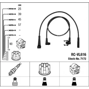 Kit de câbles d'allumage NGK 7172