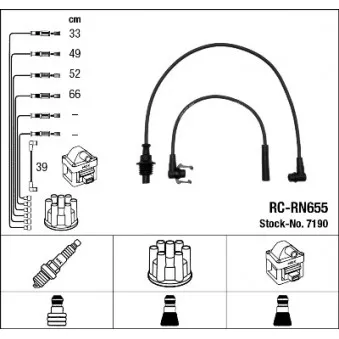 NGK 7190 - Kit de câbles d'allumage