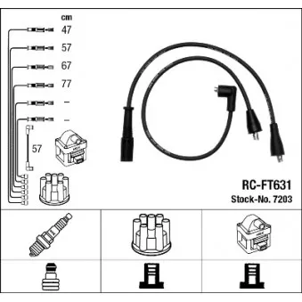 NGK 7203 - Kit de câbles d'allumage
