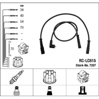 NGK 7207 - Kit de câbles d'allumage