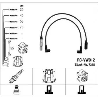 NGK 7318 - Kit de câbles d'allumage