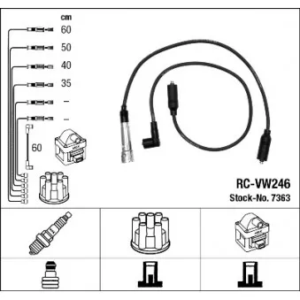 NGK 7363 - Kit de câbles d'allumage